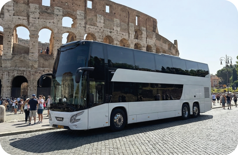 Dubbeldekker bij Colosseum